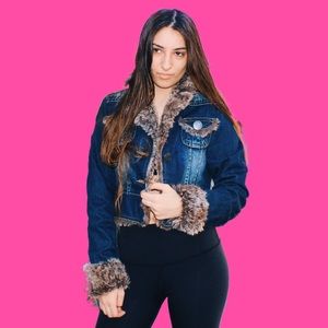 Fur lined jean jacket